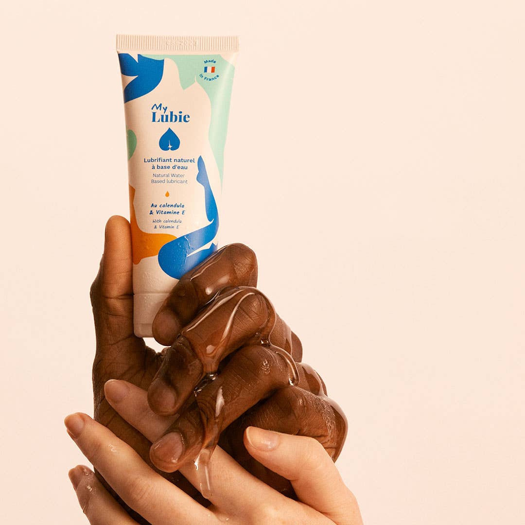 My Lubie vegansk vannbasert glidemiddel 75 ml – laget i Frankrike med 99 % naturlige ingredienser, pH-balansert og kompatibelt med kondomer og sexleketøy.