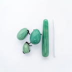 Love Stone Yoni Egg og Wand Sett Aventurine