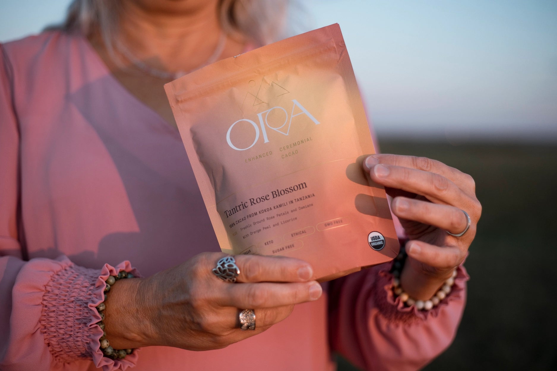 Tantric Cacao - Økologisk seremoniell kakao med rose og damiana 227 gram
