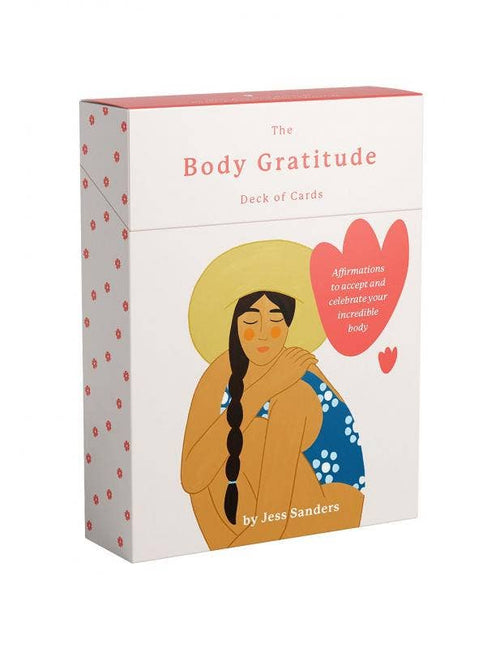 Body gratitude cards - Illustrert kortstokk med affirmasjoner fra Jess Sanders – inspirerende verktøy for selvaksept, egenkjærlighet og kroppspositivitet med fargerike motiver.